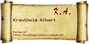 Krautheim Albert névjegykártya